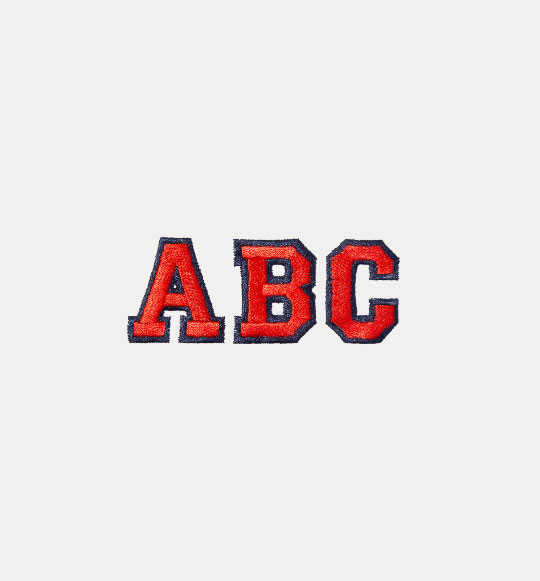 Monogram Styles - Varsity Navy Red font