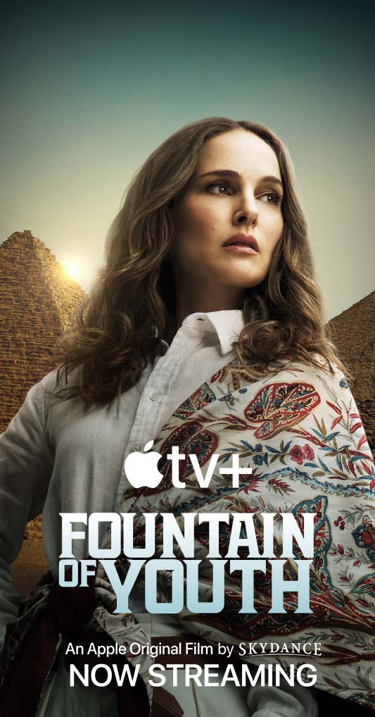 Fountain of Youth - Charlotte Purdue. An Apple Original Film by Skydance. Now Streaming on Apple TV+. Rated PG13. Subscription required for AppleTV+