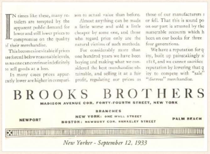 Brooks Brothers 1929 Brooks Brothers 1929