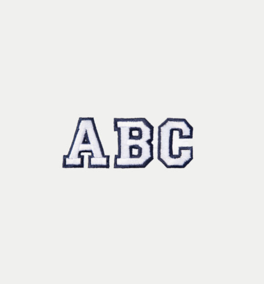 Monogram Styles - Varsity Navy White font